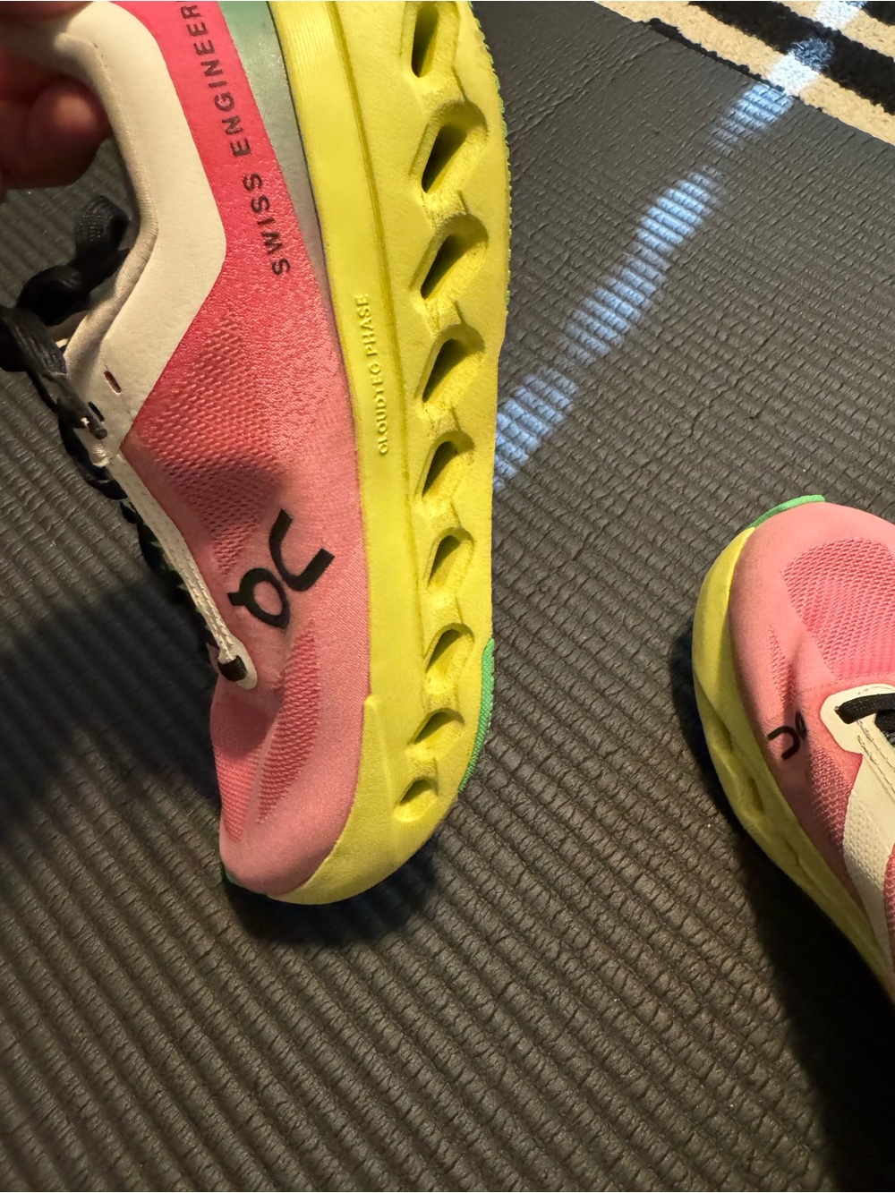 On Cloudrunner Women’s Athletic Shoes — Pink/Yellow - Picture 2 of 3